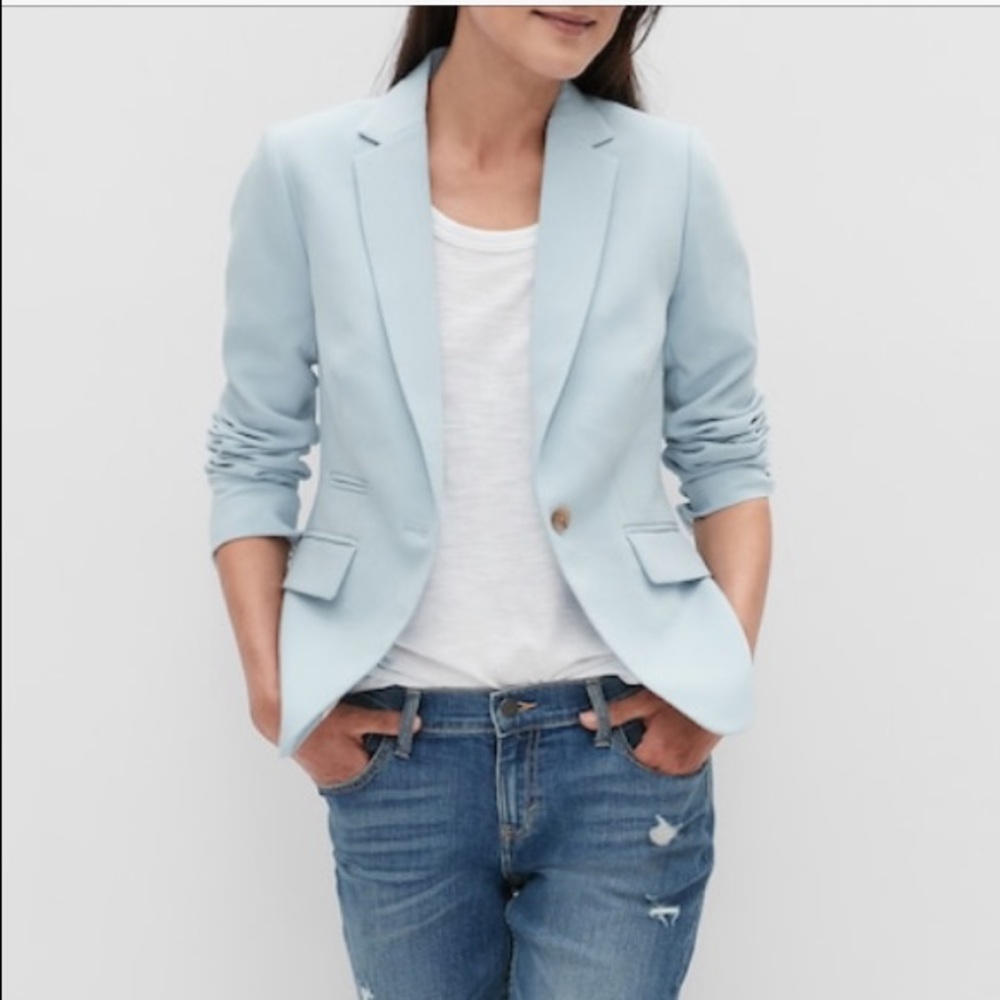 NWT Banana Republic Blue Spring Sateen Bla… - Picture 3 of 8